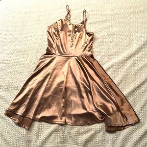Satin Mauve One Shoulder Dress